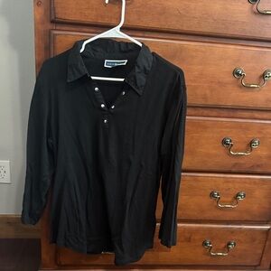 Karen Scott Black Button Down Shirt